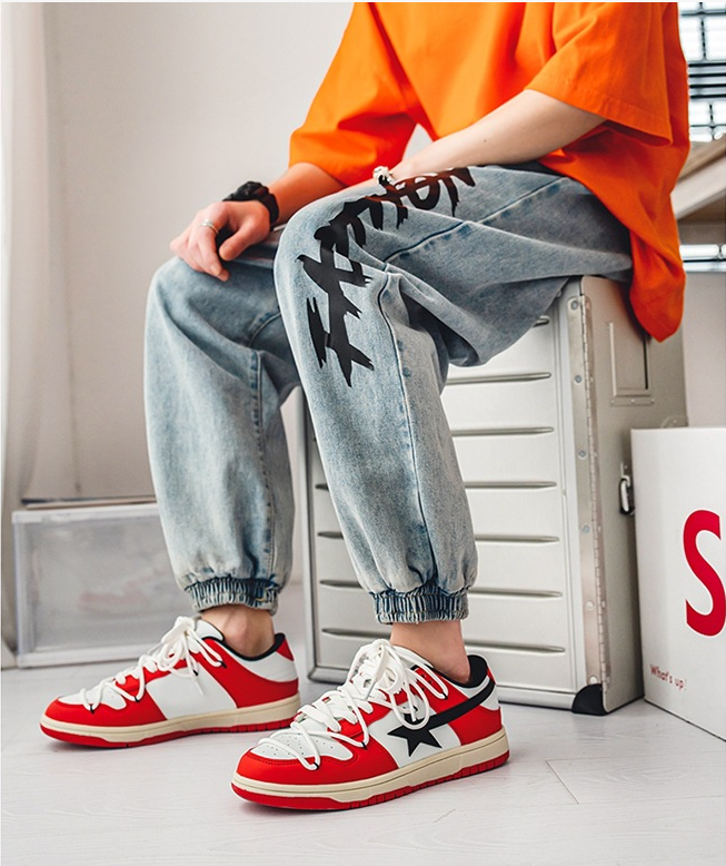 Men's Colorblock Sneakers Low-top Casual Board Shoes