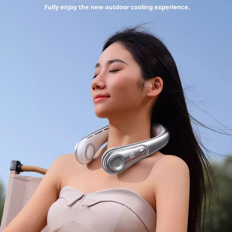 Joyroom Outdoor Portable Usb Rechargeable Hanging Neck Fan Portable Lazy Fan