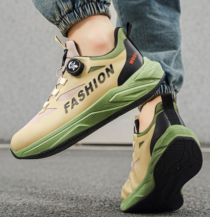 2026 New Summer Sports Shoes For Teen Boys, Rotating Buckle Ultra Light Shock Absorbing Soft Sole Casual Running Sneakers For Students