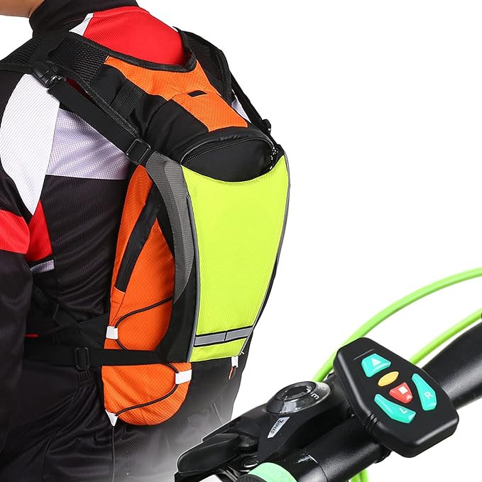 Bicycle LED Turn Signal, Smart LED Arrow Warning Backpack Clip, Riding And Night Running Directional Light With Brightness, Unisex Nighttime Gear For Outdoor Commuting, Multifunctional Shoulder Bag Ac