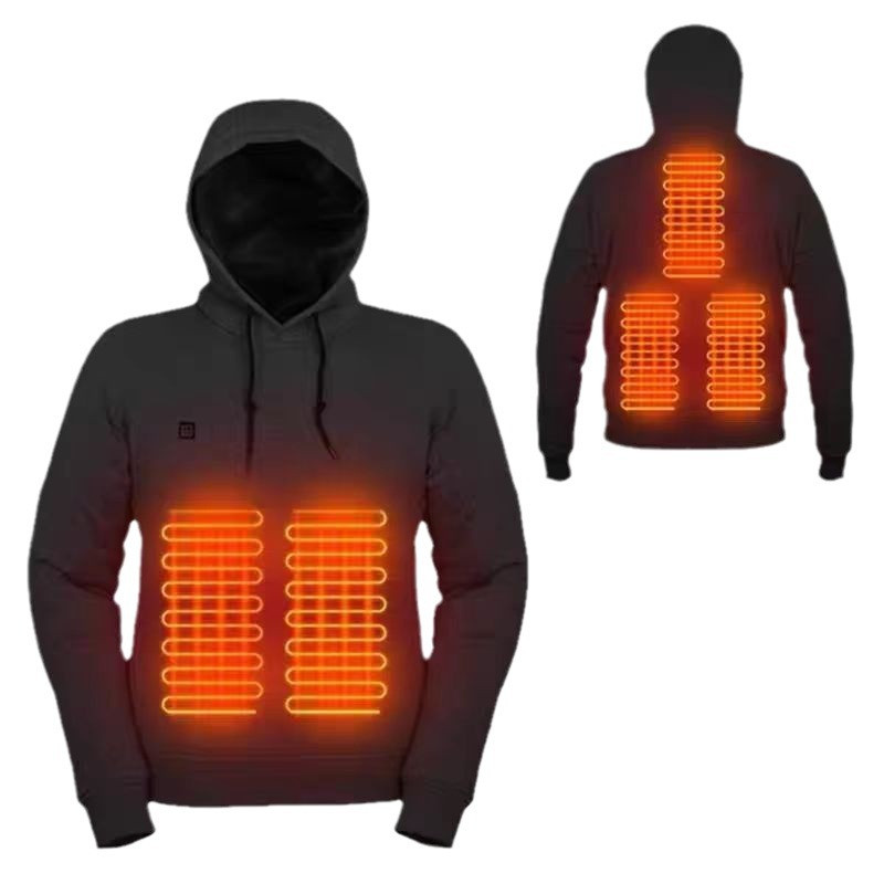 USB Heating Sweater Electric Heating Thermal Hooded Sweatshirt Leisure Unisex Wear