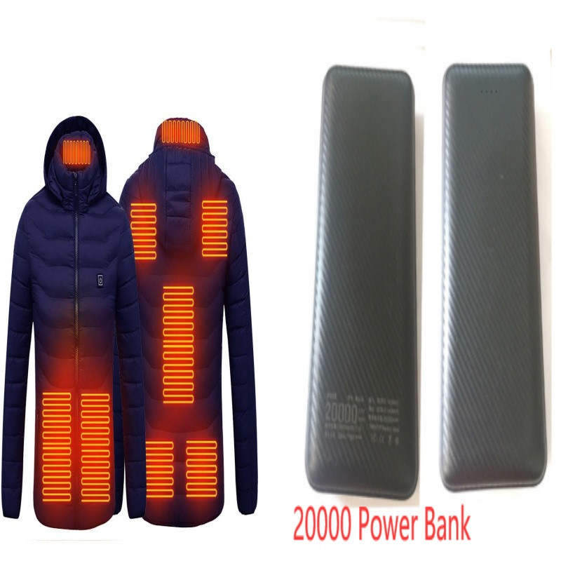 Winter Heated Jacket USB Electric Cotton Coat Zip-up Heater Thermal Clothing Heating Vest For Men