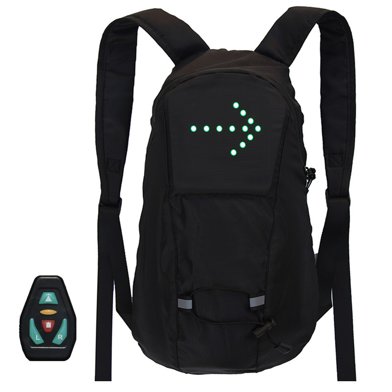 Outdoor LED Riding Light Backpack, Remote Control Directional Light Riding Bag, Adjustable Bicycle Bag Accessory Guide Light Suitable For Night Running And Riding