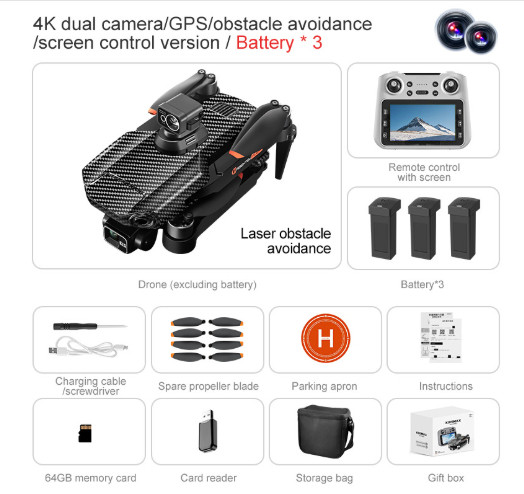 4K Three-axis With Screen Control And Obstacle Avoidance For Aerial Photography