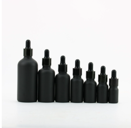 5-100Ml Black Frosted Essential Oil Bottle Dropper Bottle Original Essence Bottle Press Dropper Bottle