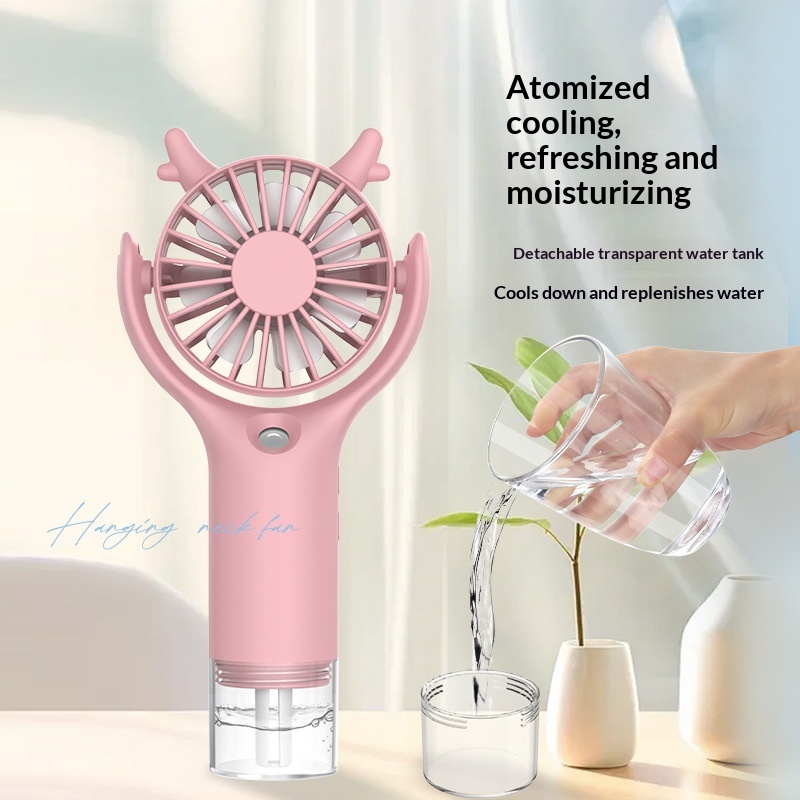 Portable Rechargeable Neck-hanging Mini Mist Fan
